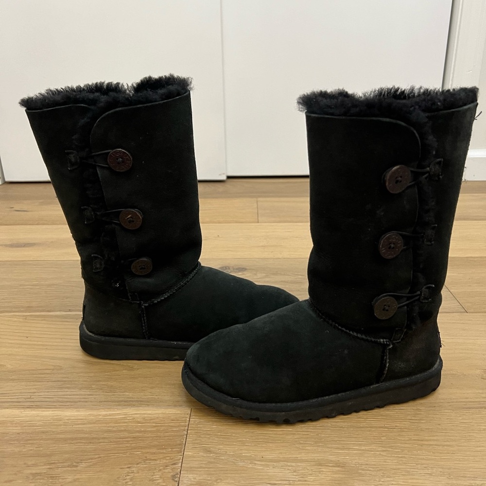 Black Ugg Three Button Wrap Boots - image 1
